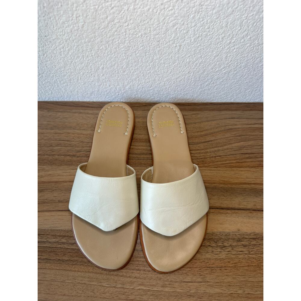 Johnston & Murphy White Leather Slide Sandals – Women’s Size 7